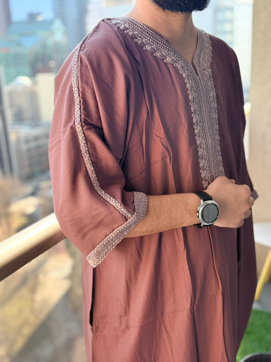 Moroccan Thobe Dusty Rose