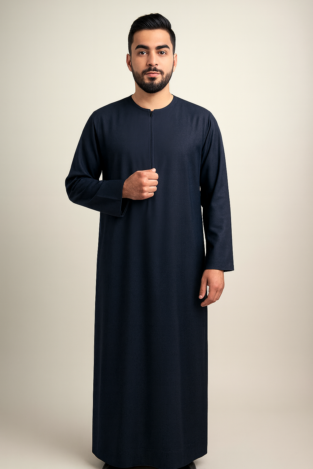 Plain Emarati thobe with zipper