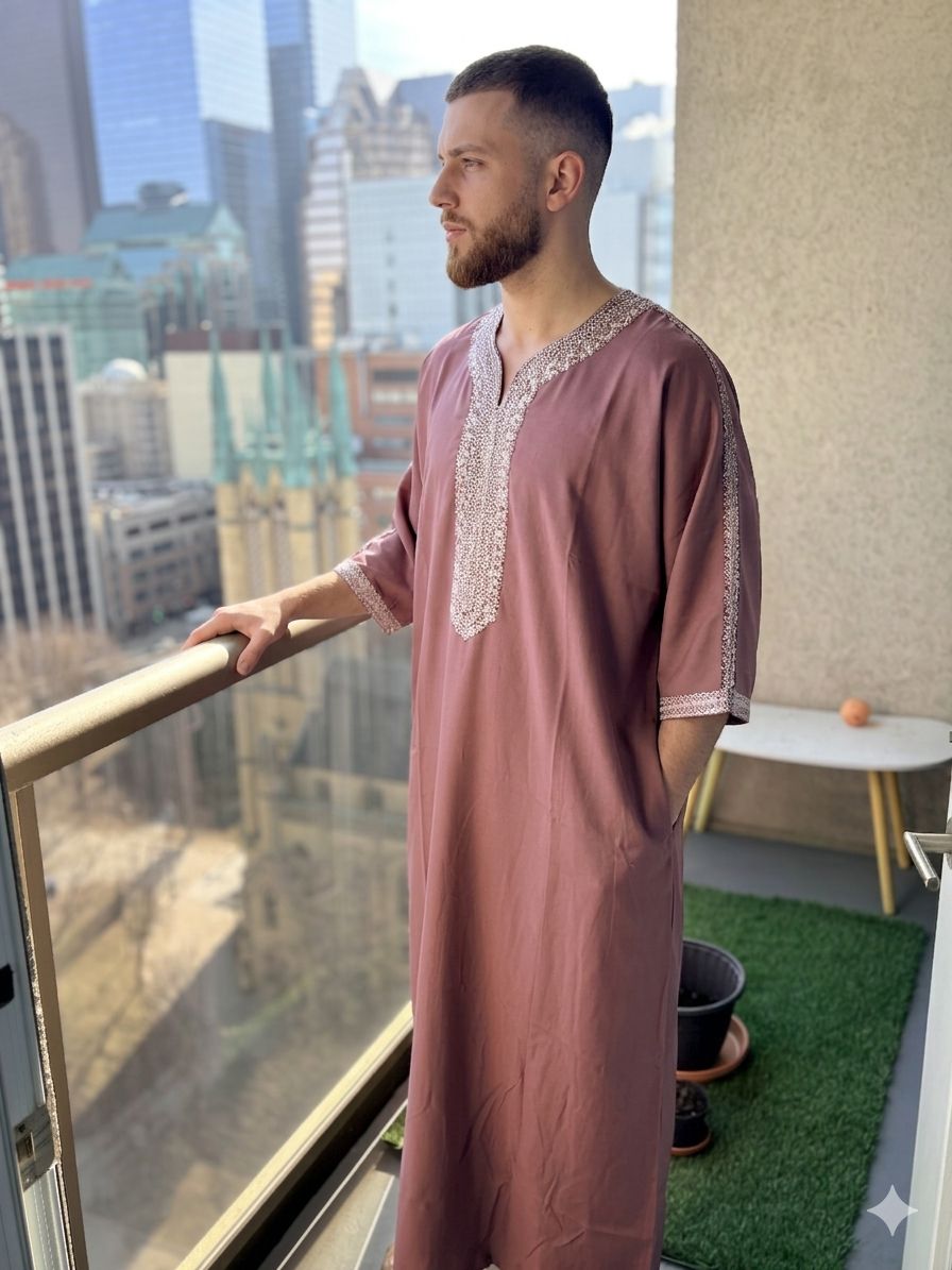 Moroccan Thobe Dusty Rose