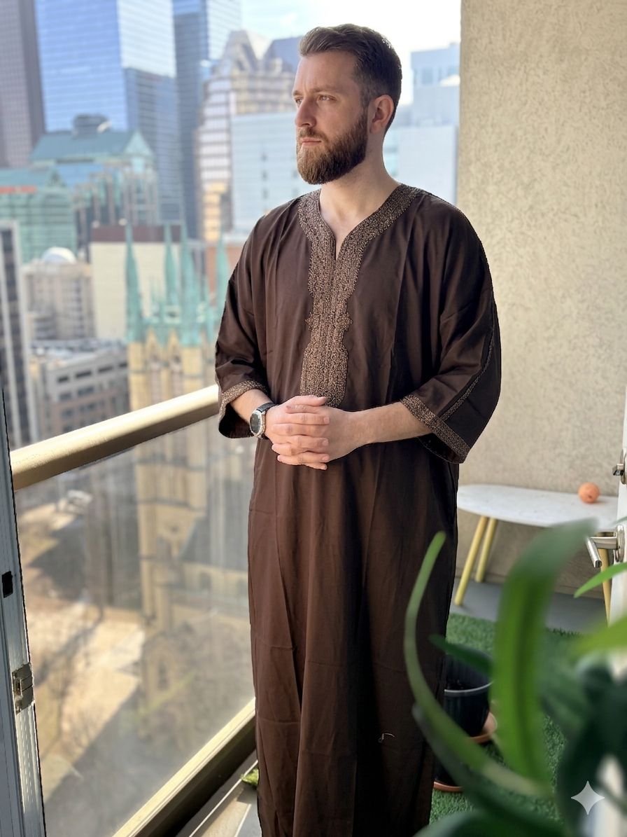 Moroccan Thobe Seal Brown